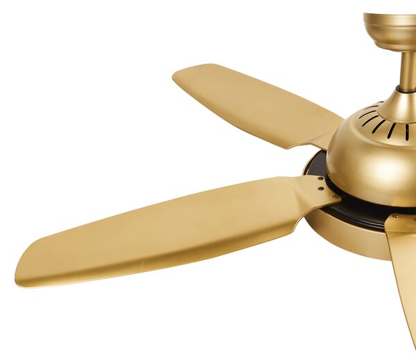 Stropní ventilátor se světlem GOSHAABA s dálkovým ovládáním LED Mosazná