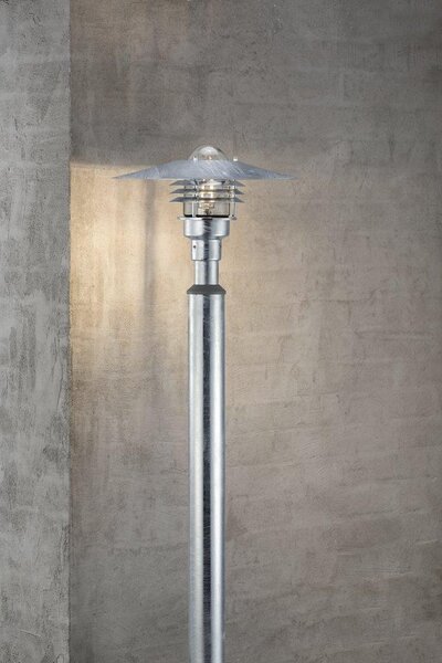 Nordlux 25168031 Vejers 2M, venkovní sloupková lampa, 1xE27 max 60W, kov, pokovená, IP54, výška 130-200cm
