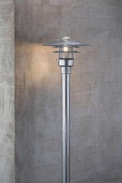 Nordlux 71428031 Lønstrup 32, venkovní sloupková lampa, 1xE27 max 60W, kov, pokovená, IP44, výška 116cm