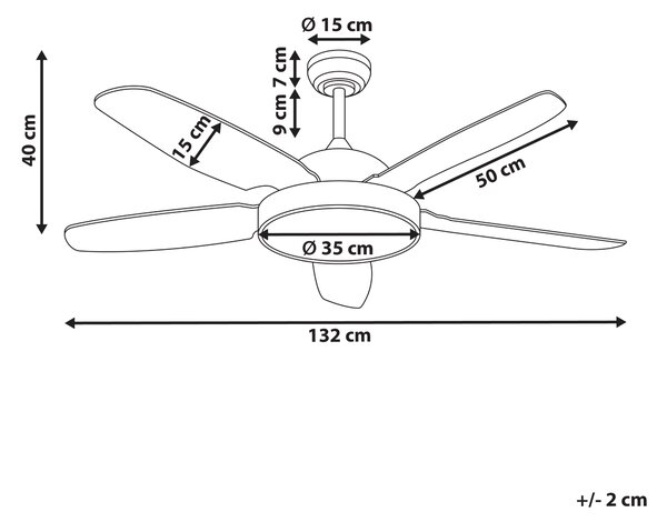Stropní ventilátor se světlem GOSHAABA s dálkovým ovládáním LED Mosazná