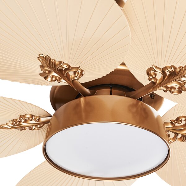 Stropní ventilátor se světlem BORMEJO s dálkovým ovládáním LED Zlatá