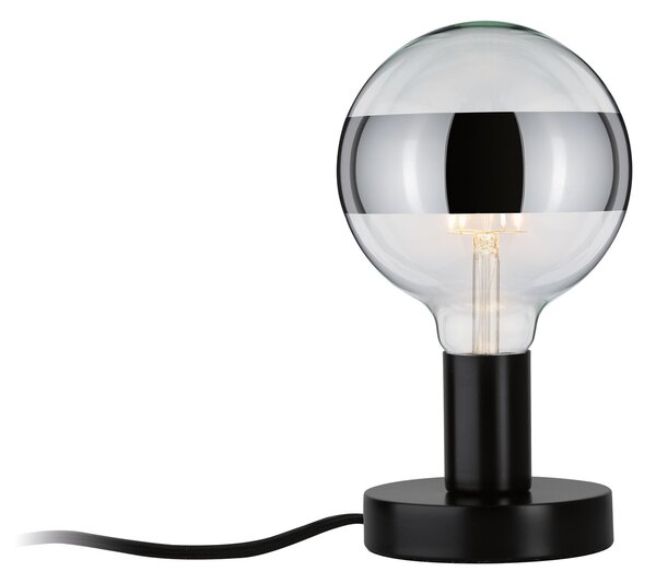 Paulmann 79758 Neordic Haldor, černá stolní lampa s přiznanou žárovkou, 1x20W E27