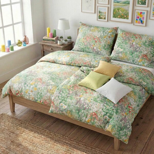 Povlečení SATÉN DESIGN summer dream zelená 140 x 200/70 x 90 cm