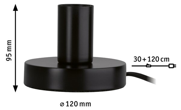 Paulmann 79758 Neordic Haldor, černá stolní lampa s přiznanou žárovkou, 1x20W E27