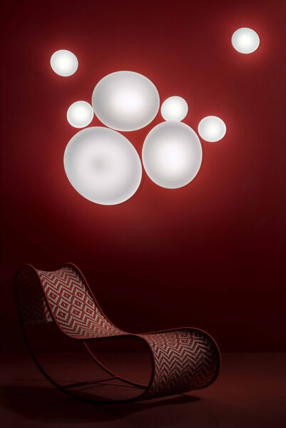 Stilnovo 7786 Dynamic, stropní/nástěnné svítidlo z opálového skla, 21W LED, 49x44cm, IP44