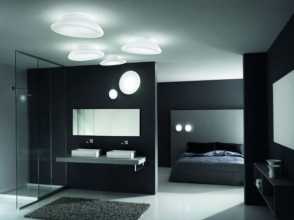 Stilnovo 7785 Dynamic, stropní/nástěnné svítidlo z opálového skla, 5W LED, 20x19cm, IP44
