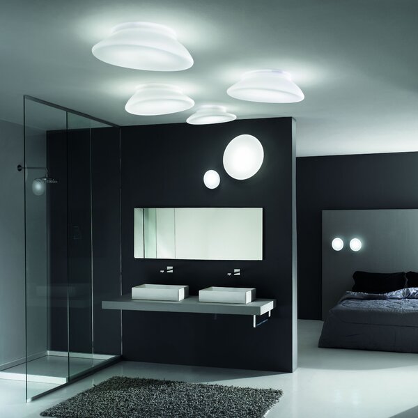 Stilnovo 7787 Dynamic, stropní svítidlo z opálového skla, 30W LED, 60x52cm, IP44
