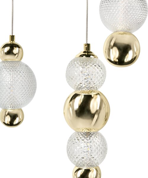 Závěsná lampa se 3 světly SORA LED Sklo Zlatá