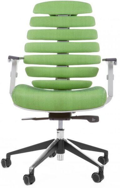 MERCURY židle FISH BONES šedý plast, zelená látka SH06