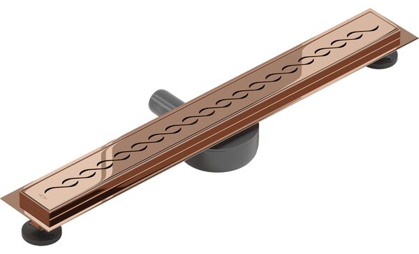Mexen Flat 360°, lineární podlahový žlab 70 cm, růžové zlato, 1623070-40