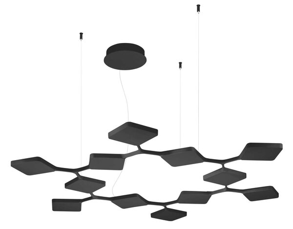 Stilnovo 8113 Quad_P12, černé závěsné svítidlo pro nepřímé osvětlení, 91W LED 3000K stmívatelné, 133x116cm