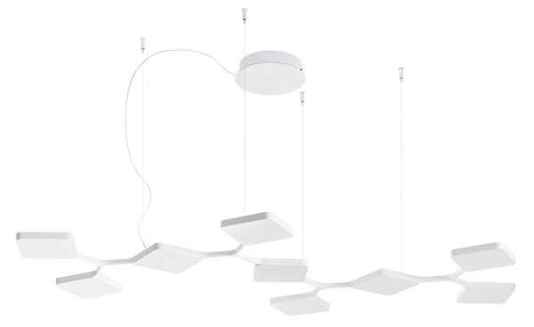Stilnovo 8110 Quad_P9, bílé závěsné svítidlo pro nepřímé osvětlení, 91W LED 3000K stmívatelné, 149x76cm