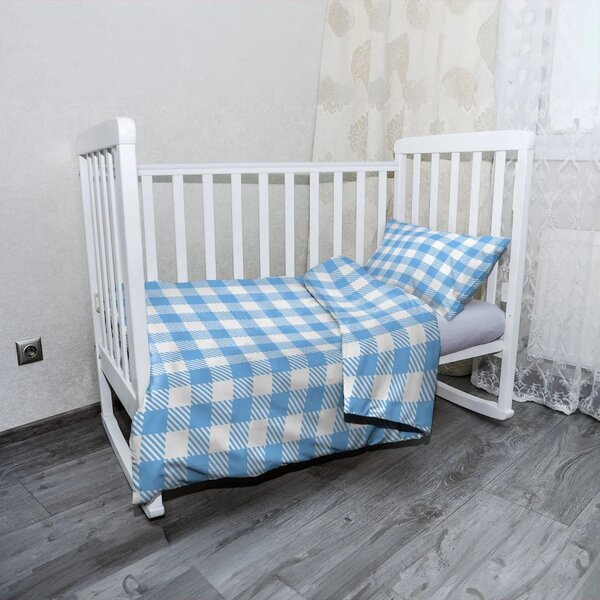 Sablio Mikroplyšové dětské povlečení do postýlky Košilový vzor - 120x90 / 40x60