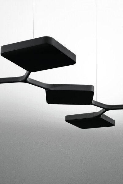 Stilnovo 8521 Quad_P7, černé závěsné svítidlo pro nepřímé osvětlení, 42W LED 3000K stmívatelné, 112x82cm