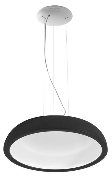 Stilnovo 8537 Reflexio_P, bílo-černé závěsné svítidlo se skrytým zdrojem světla, 37W LED stmívatelné 3000K, prům. 46cm
