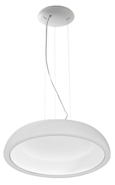 Stilnovo 8536 Reflexio_P, bílé závěsné svítidlo se skrytým zdrojem světla, 37W LED stmívatelné 3000K, prům. 46cm
