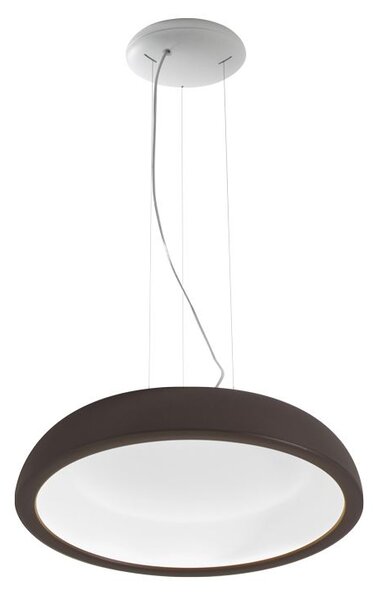 Stilnovo 8538 Reflexio_P, bílo-hnědé závěsné svítidlo se skrytým zdrojem světla, 37W LED stmívatelné 3000K, prům. 46cm