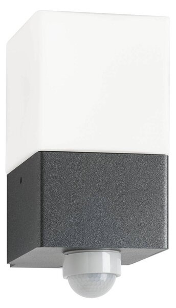 LCD Venkovní nástěnné svítidlo Linus, grafit, senzor, nerezová ocel, sklo, E27, Černá, Nerezová ocel, Moderní