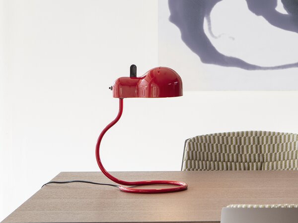 Stilnovo 9064 Minitopo historical-iconic Red, červená stolní retro lampička, 1x7W LED E27, výška 36cm