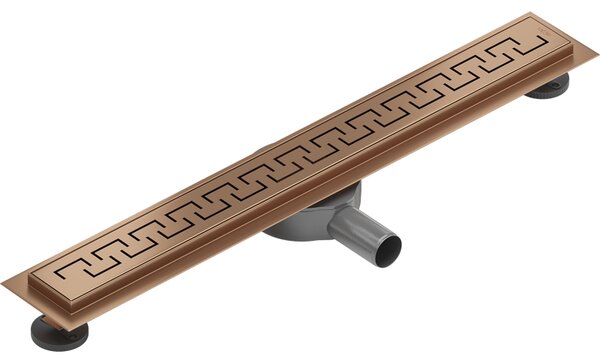 Mexen Flat 360°, lineární podlahový žlab M15 50 cm, broušená měď, 1C24050-40
