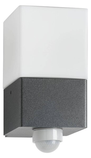 LCD Venkovní nástěnné svítidlo Linus, grafit, senzor, nerezová ocel, sklo, E27, Černá, Nerezová ocel, Moderní