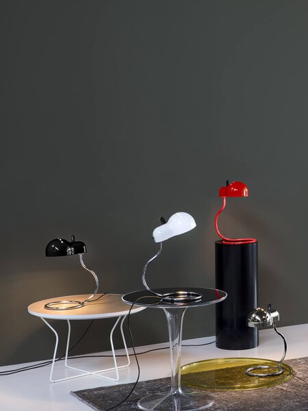 Stilnovo 9064 Minitopo historical-iconic Red, červená stolní retro lampička, 1x7W LED E27, výška 36cm