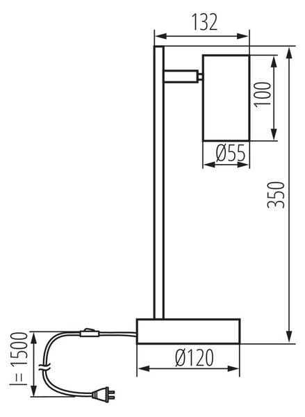 EVALO TL GU10 W-SR Stolní lampička