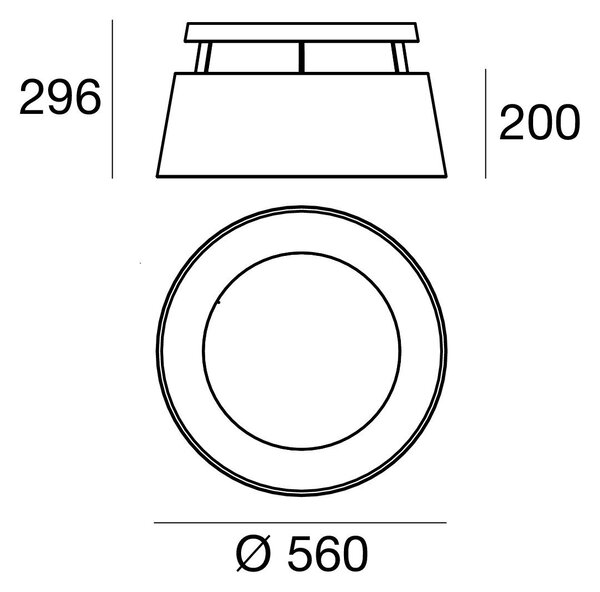 Stilnovo 8084 Oxygen_S, modré stropní svítidlo, 36W LED 3000K stmívatelné DALI, prům. 56cm