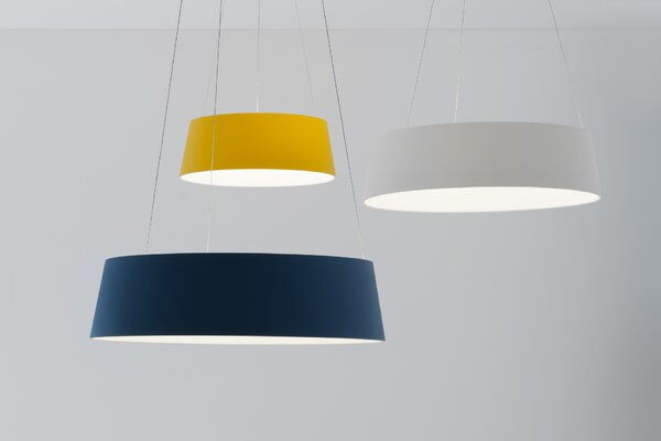 Stilnovo 8091 Oxygen_P, žluté závěsné svítidlo, 36W LED 3000K stmívatelné DALI, prům. 56cm