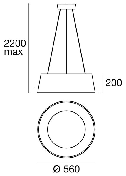 Stilnovo 8091 Oxygen_P, žluté závěsné svítidlo, 36W LED 3000K stmívatelné DALI, prům. 56cm