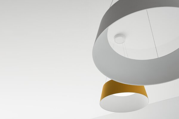 Stilnovo 8091 Oxygen_P, žluté závěsné svítidlo, 36W LED 3000K stmívatelné DALI, prům. 56cm