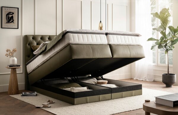 POSTEL BOXSPRING, 180/200 cm, zelená Novel - Manželské postele
