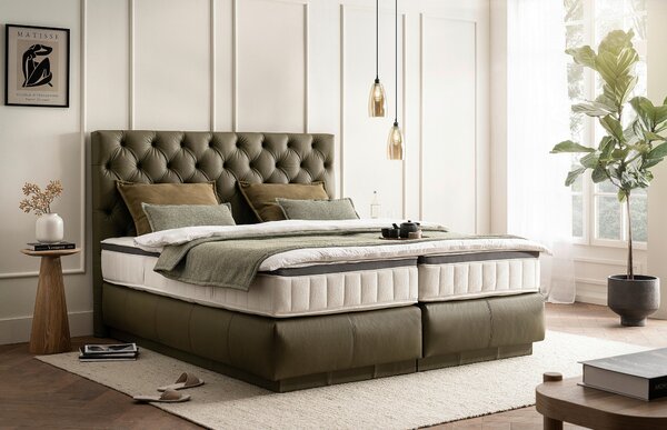 POSTEL BOXSPRING, 180/200 cm, zelená Novel - Manželské postele