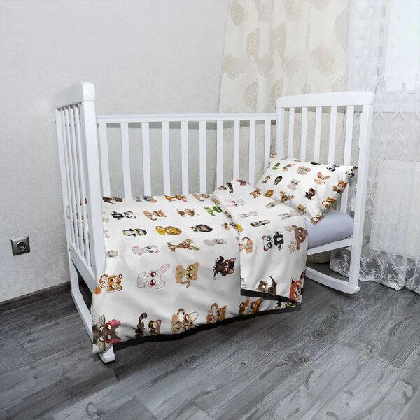 Sablio Mikroplyšové dětské povlečení do postýlky Zvířátka 4 - 120x90 / 40x60
