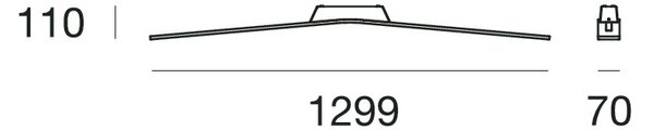 Stilnovo 9074 Lama, černé stropní LED svítidlo, 45W LED 3000K, délka 130cm
