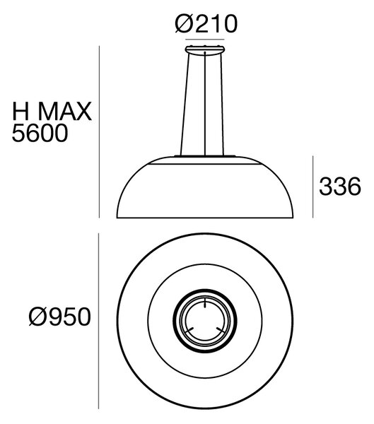 Stilnovo 8891 Demì, designové závěsné svítidlo, 55W LED 3000K stmívatelné DALI, prům. 95cm