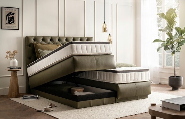 POSTEL BOXSPRING, 180/200 cm, zelená Novel - Manželské postele