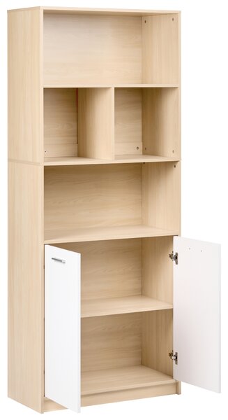 2dveřová knihovna ZEHNA Světle hnědá/Bílá