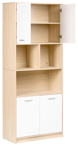 4dveřová knihovna ZEHNA Světle hnědá/Bílá