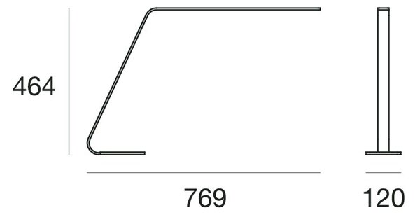 Stilnovo 7112 Lama, bílá stolní LED lampa s dotykovým stmívačem, 9W LED 3000K, výška 46cm