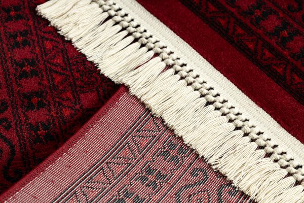 Koberec ORIENT 2958 s třásněmi / rám, orientální / klasický, bordó / černý
