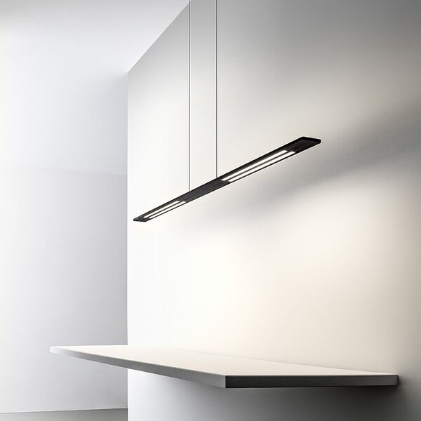 Stilnovo 9075 Lama, černé závěsné LED svítidlo, 48W LED 3000K, délka 120cm