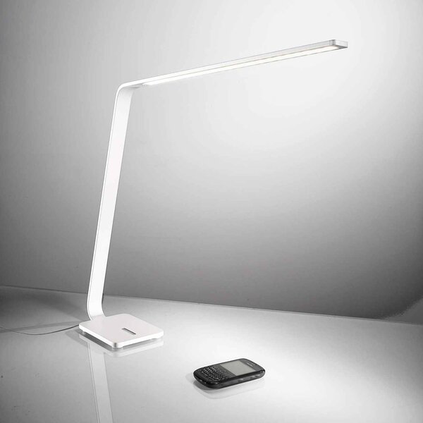 Stilnovo 7112 Lama, bílá stolní LED lampa s dotykovým stmívačem, 9W LED 3000K, výška 46cm