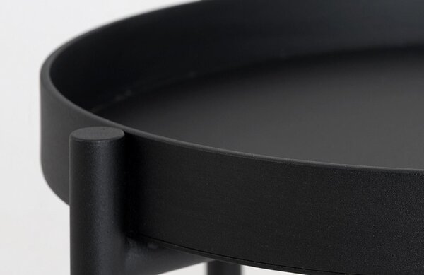 Nordic Design Černý kovový konferenční stolek Nollan 80 cm