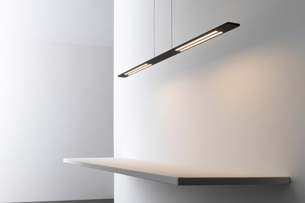 Stilnovo 9075 Lama, černé závěsné LED svítidlo, 48W LED 3000K, délka 120cm