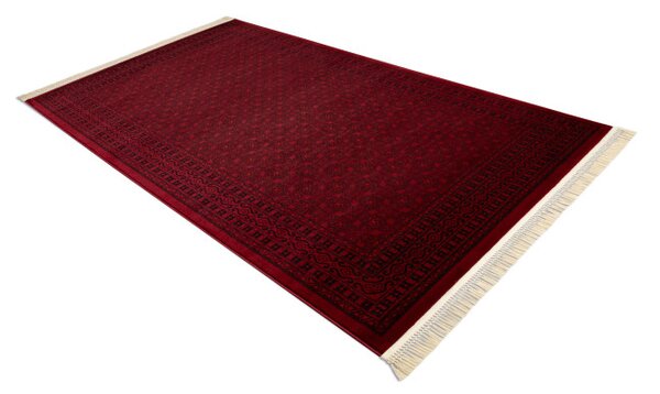 Koberec ORIENT 2958 s třásněmi / rám, orientální / klasický, bordó / černý