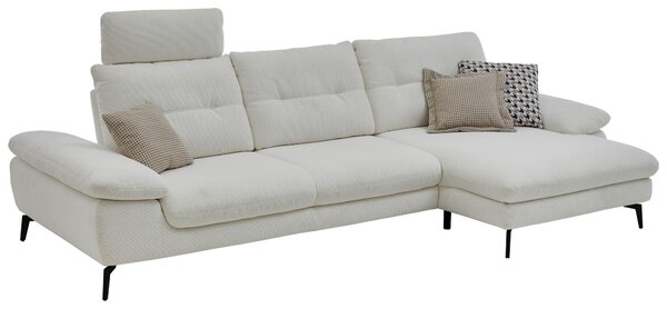 ROHOVÁ SEDAČKA, textil, bílá Valdera - Sedací soupravy