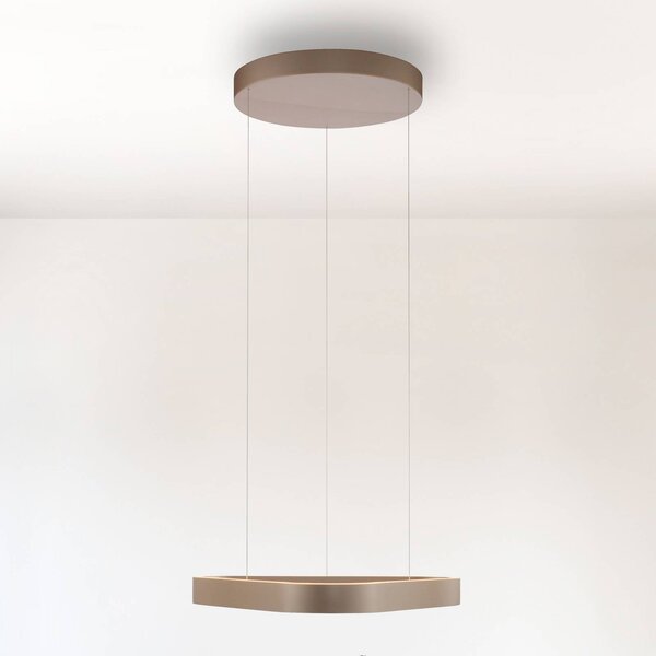 Paul Neuhaus LED závěsné světlo Q-Stretto, bronz, 60 cm, stmívatelný, Bronz / starožitná mosaz, Obývací pokoj / jídelna, kov, Moderní