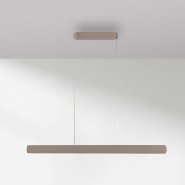 Paul Neuhaus LED závěsné světlo Q-Stretto, bronzové, 120 cm, stmívatelný, Bronz / starožitná mosaz, Obývací pokoj / jídelna, kov, Moderní