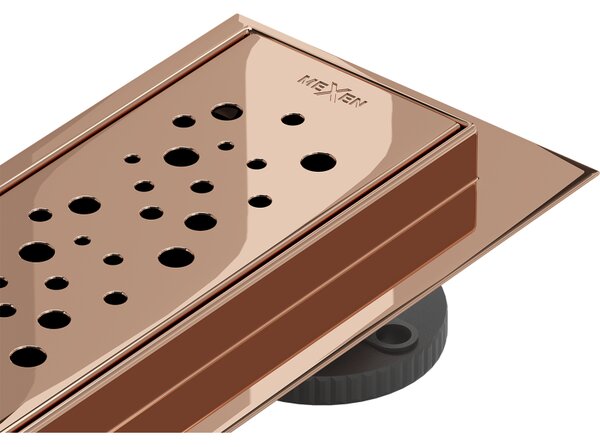 Mexen Flat 360° M12 sprchový žlab 60 cm, růžové zlato, 1621060-40